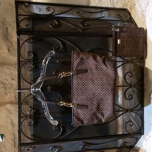 2pc Coach Madison Needlepoint tote and crossbody in brown